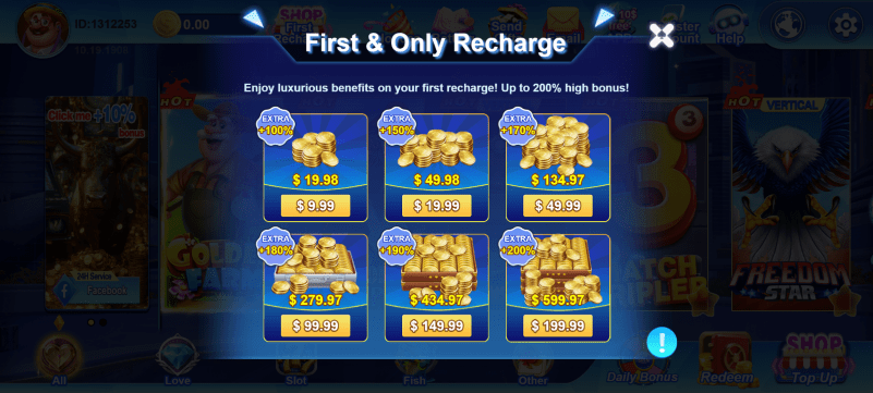 SugarSweeps First Recharge Bonuses